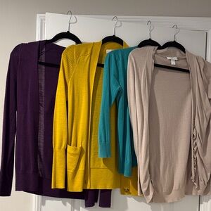 LOFT Women's Cardigans - Purple, Yellow, Teal, Beige